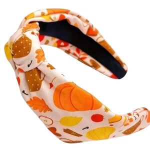 Pumpkin & Apple Print Knotted Headband